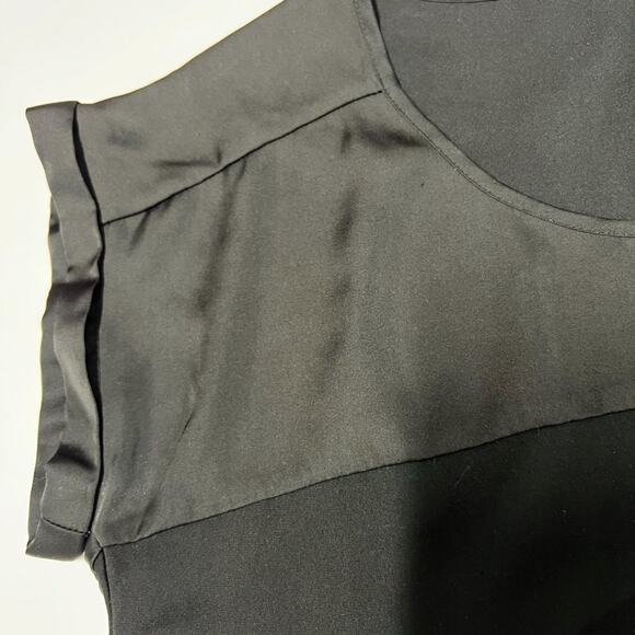 Express Sleeveless Blouse with Satin Shoulder Detail in Black - Picture 4 of 5